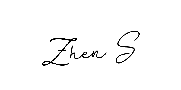 The best way (BallpointsItalic-DORy9) to make a short signature is to pick only two or three words in your name. The name Zhen S include a total of six letters. For converting this name. Zhen S signature style 11 images and pictures png