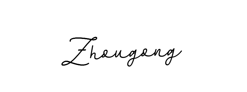 Zhougong stylish signature style. Best Handwritten Sign (BallpointsItalic-DORy9) for my name. Handwritten Signature Collection Ideas for my name Zhougong. Zhougong signature style 11 images and pictures png