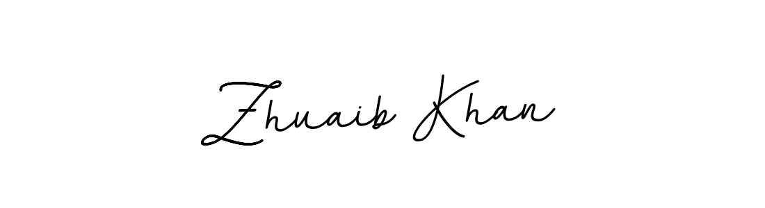 How to make Zhuaib Khan name signature. Use BallpointsItalic-DORy9 style for creating short signs online. This is the latest handwritten sign. Zhuaib Khan signature style 11 images and pictures png