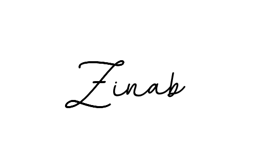 How to make Zinab name signature. Use BallpointsItalic-DORy9 style for creating short signs online. This is the latest handwritten sign. Zinab signature style 11 images and pictures png