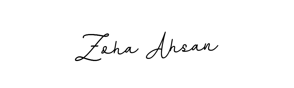 Make a beautiful signature design for name Zoha Ahsan. With this signature (BallpointsItalic-DORy9) style, you can create a handwritten signature for free. Zoha Ahsan signature style 11 images and pictures png