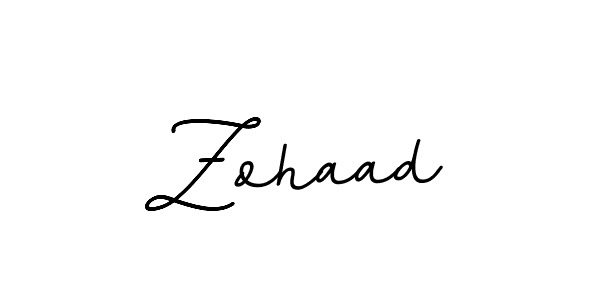 Use a signature maker to create a handwritten signature online. With this signature software, you can design (BallpointsItalic-DORy9) your own signature for name Zohaad. Zohaad signature style 11 images and pictures png