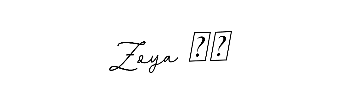 Zoya ♥️ stylish signature style. Best Handwritten Sign (BallpointsItalic-DORy9) for my name. Handwritten Signature Collection Ideas for my name Zoya ♥️. Zoya ♥️ signature style 11 images and pictures png
