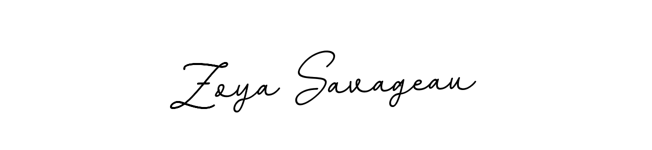 How to make Zoya Savageau name signature. Use BallpointsItalic-DORy9 style for creating short signs online. This is the latest handwritten sign. Zoya Savageau signature style 11 images and pictures png
