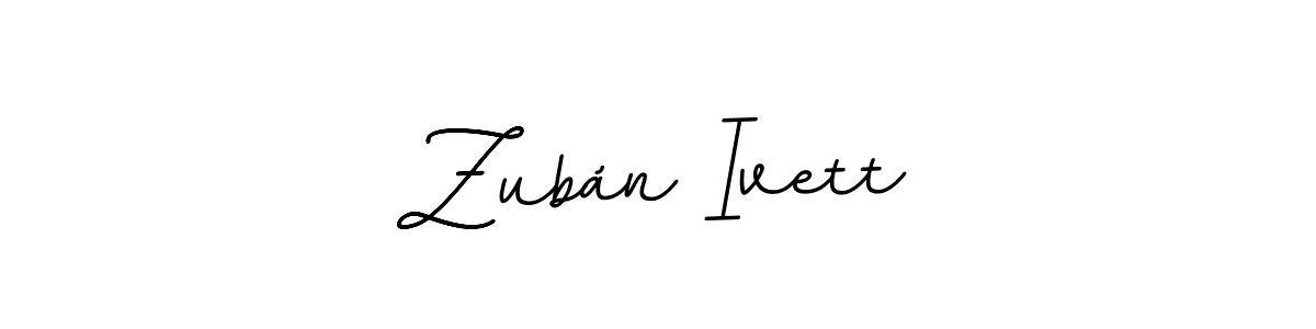 The best way (BallpointsItalic-DORy9) to make a short signature is to pick only two or three words in your name. The name Zubán Ivett include a total of six letters. For converting this name. Zubán Ivett signature style 11 images and pictures png