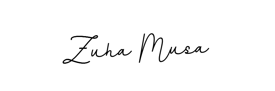 How to make Zuha Musa name signature. Use BallpointsItalic-DORy9 style for creating short signs online. This is the latest handwritten sign. Zuha Musa signature style 11 images and pictures png