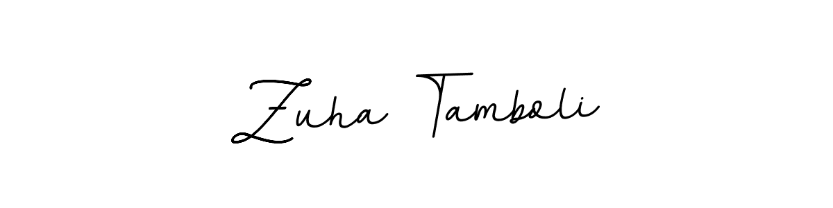 Design your own signature with our free online signature maker. With this signature software, you can create a handwritten (BallpointsItalic-DORy9) signature for name Zuha Tamboli. Zuha Tamboli signature style 11 images and pictures png