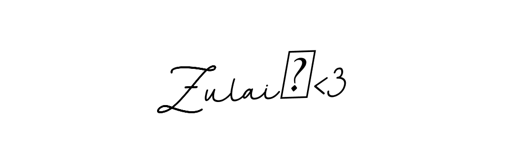 Design your own signature with our free online signature maker. With this signature software, you can create a handwritten (BallpointsItalic-DORy9) signature for name Zulai♡<3. Zulai♡<3 signature style 11 images and pictures png