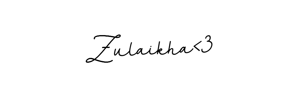 How to make Zulaikha<3 signature? BallpointsItalic-DORy9 is a professional autograph style. Create handwritten signature for Zulaikha<3 name. Zulaikha<3 signature style 11 images and pictures png