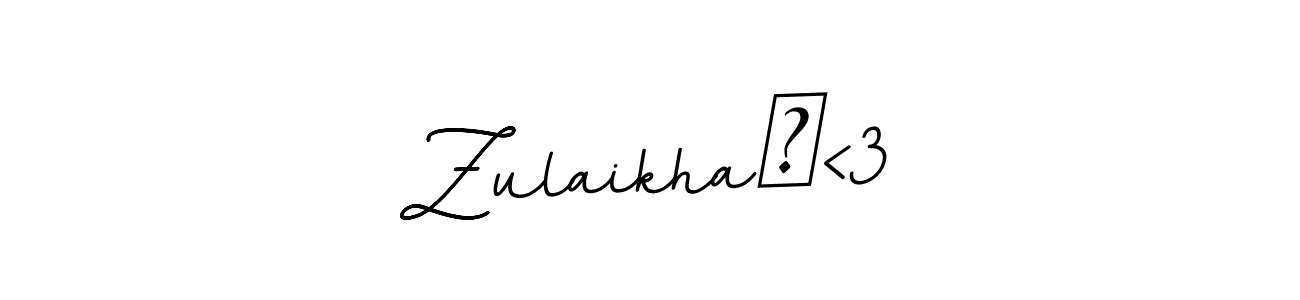 Zulaikha♡<3 stylish signature style. Best Handwritten Sign (BallpointsItalic-DORy9) for my name. Handwritten Signature Collection Ideas for my name Zulaikha♡<3. Zulaikha♡<3 signature style 11 images and pictures png