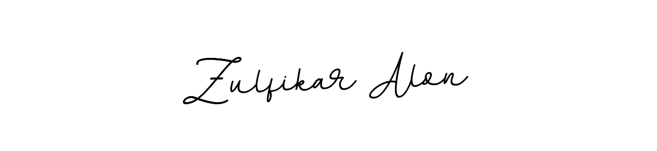How to make Zulfikar Alon name signature. Use BallpointsItalic-DORy9 style for creating short signs online. This is the latest handwritten sign. Zulfikar Alon signature style 11 images and pictures png