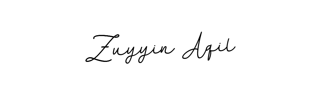 How to make Zuyyin Aqil name signature. Use BallpointsItalic-DORy9 style for creating short signs online. This is the latest handwritten sign. Zuyyin Aqil signature style 11 images and pictures png
