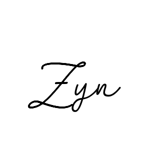 You should practise on your own different ways (BallpointsItalic-DORy9) to write your name (Zyn) in signature. don't let someone else do it for you. Zyn signature style 11 images and pictures png