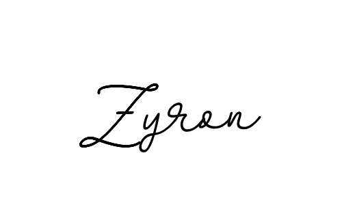 How to make Zyron name signature. Use BallpointsItalic-DORy9 style for creating short signs online. This is the latest handwritten sign. Zyron signature style 11 images and pictures png