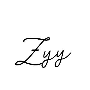 Use a signature maker to create a handwritten signature online. With this signature software, you can design (BallpointsItalic-DORy9) your own signature for name Zyy. Zyy signature style 11 images and pictures png