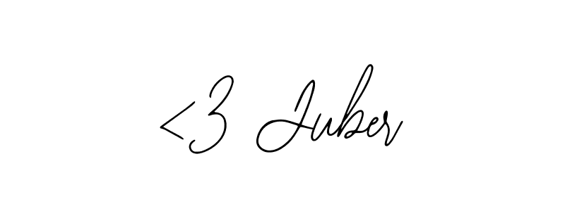 Make a beautiful signature design for name <3 Juber. With this signature (Bearetta-2O07w) style, you can create a handwritten signature for free. <3 Juber signature style 12 images and pictures png