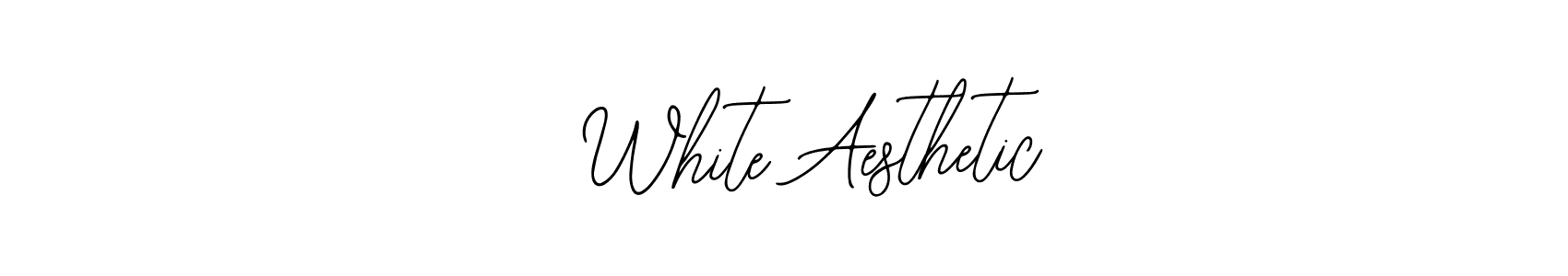 Design your own signature with our free online signature maker. With this signature software, you can create a handwritten (Bearetta-2O07w) signature for name   White Aesthetic.   White Aesthetic signature style 12 images and pictures png