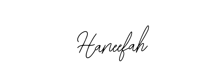 How to make  Haneefah name signature. Use Bearetta-2O07w style for creating short signs online. This is the latest handwritten sign.  Haneefah signature style 12 images and pictures png