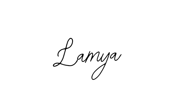 The best way (Bearetta-2O07w) to make a short signature is to pick only two or three words in your name. The name  Lamya include a total of six letters. For converting this name.  Lamya signature style 12 images and pictures png