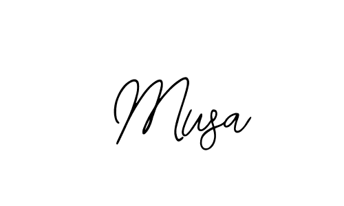 How to make  Musa name signature. Use Bearetta-2O07w style for creating short signs online. This is the latest handwritten sign.  Musa signature style 12 images and pictures png