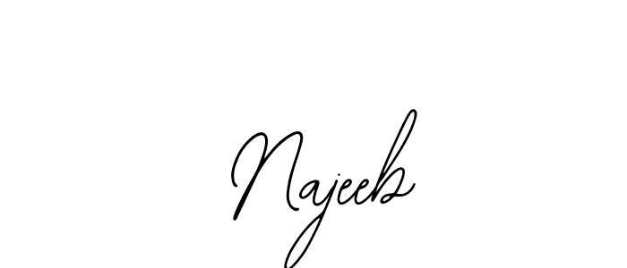 if you are searching for the best signature style for your name  Najeeb. so please give up your signature search. here we have designed multiple signature styles  using Bearetta-2O07w.  Najeeb signature style 12 images and pictures png