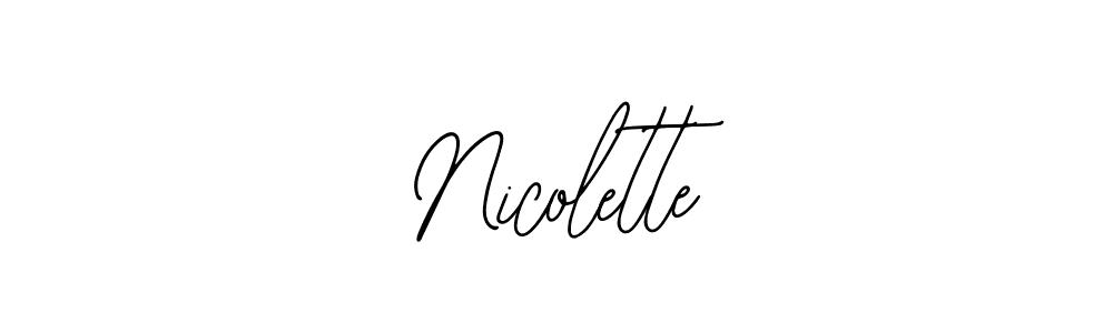 You should practise on your own different ways (Bearetta-2O07w) to write your name ( Nicolette) in signature. don't let someone else do it for you.  Nicolette signature style 12 images and pictures png