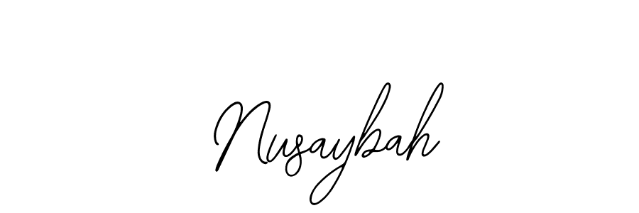 You should practise on your own different ways (Bearetta-2O07w) to write your name ( Nusaybah) in signature. don't let someone else do it for you.  Nusaybah signature style 12 images and pictures png