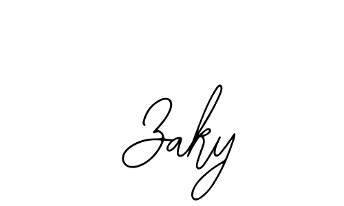 How to make  Zaky name signature. Use Bearetta-2O07w style for creating short signs online. This is the latest handwritten sign.  Zaky signature style 12 images and pictures png