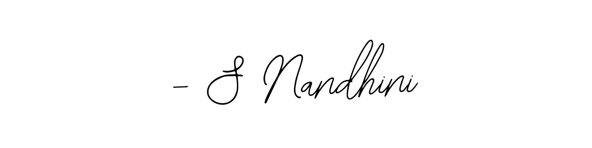 How to make - S Nandhini name signature. Use Bearetta-2O07w style for creating short signs online. This is the latest handwritten sign. - S Nandhini signature style 12 images and pictures png