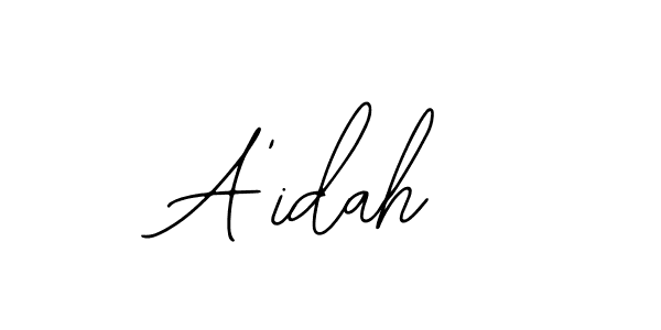 Design your own signature with our free online signature maker. With this signature software, you can create a handwritten (Bearetta-2O07w) signature for name A'idah. A'idah signature style 12 images and pictures png