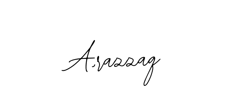 Use a signature maker to create a handwritten signature online. With this signature software, you can design (Bearetta-2O07w) your own signature for name A,razzaq. A,razzaq signature style 12 images and pictures png