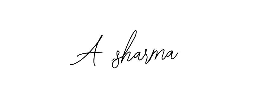 How to make A ,sharma name signature. Use Bearetta-2O07w style for creating short signs online. This is the latest handwritten sign. A ,sharma signature style 12 images and pictures png