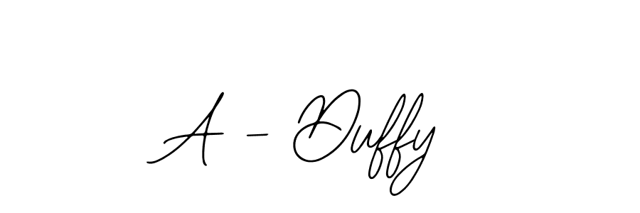 Design your own signature with our free online signature maker. With this signature software, you can create a handwritten (Bearetta-2O07w) signature for name A - Duffy. A - Duffy signature style 12 images and pictures png