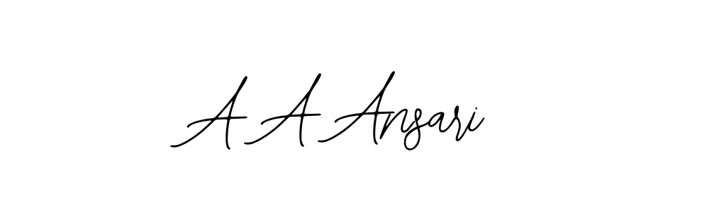 Design your own signature with our free online signature maker. With this signature software, you can create a handwritten (Bearetta-2O07w) signature for name A A Ansari. A A Ansari signature style 12 images and pictures png