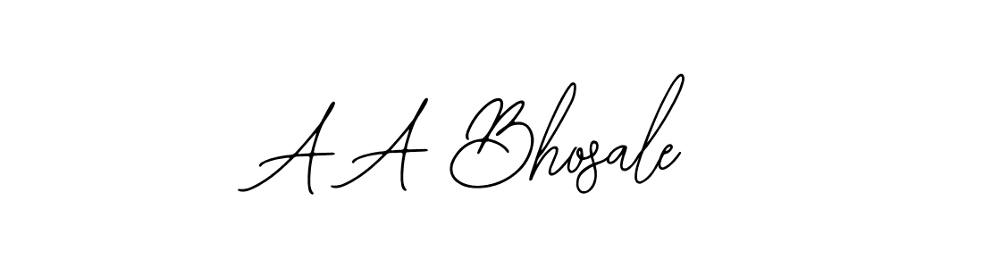 Use a signature maker to create a handwritten signature online. With this signature software, you can design (Bearetta-2O07w) your own signature for name A A Bhosale. A A Bhosale signature style 12 images and pictures png
