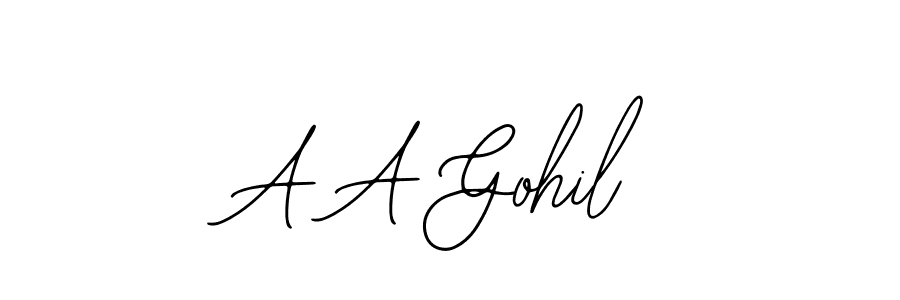 Similarly Bearetta-2O07w is the best handwritten signature design. Signature creator online .You can use it as an online autograph creator for name A A Gohil. A A Gohil signature style 12 images and pictures png
