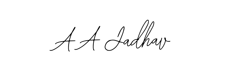 Make a beautiful signature design for name A A Jadhav. With this signature (Bearetta-2O07w) style, you can create a handwritten signature for free. A A Jadhav signature style 12 images and pictures png