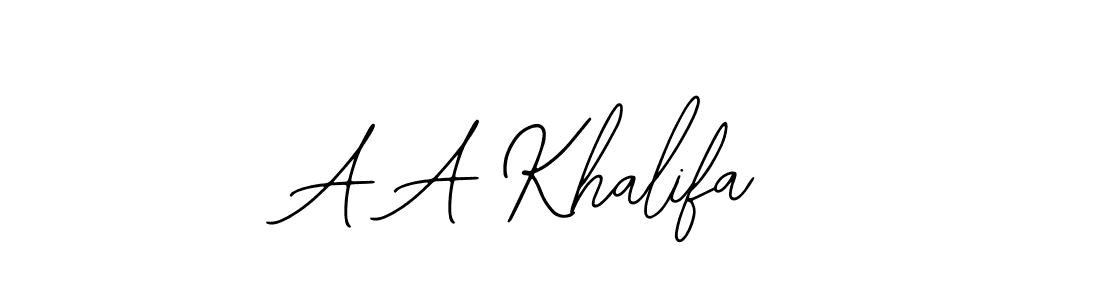 Also we have A A Khalifa name is the best signature style. Create professional handwritten signature collection using Bearetta-2O07w autograph style. A A Khalifa signature style 12 images and pictures png