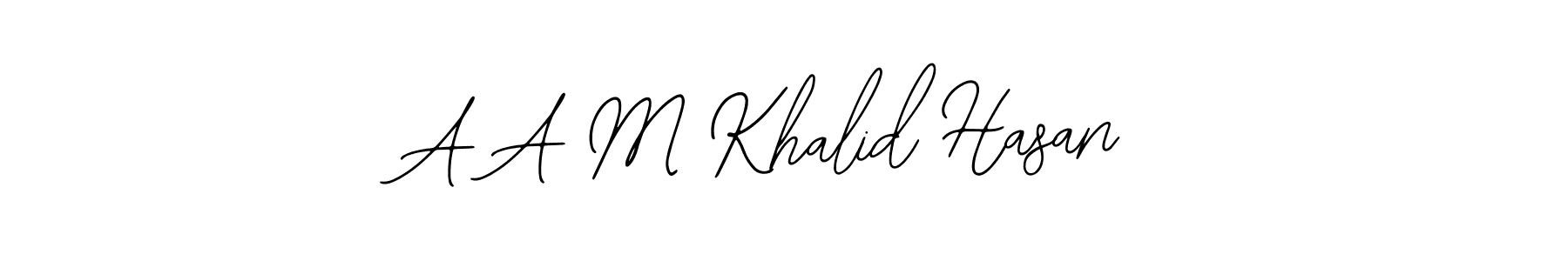 The best way (Bearetta-2O07w) to make a short signature is to pick only two or three words in your name. The name A A M Khalid Hasan include a total of six letters. For converting this name. A A M Khalid Hasan signature style 12 images and pictures png