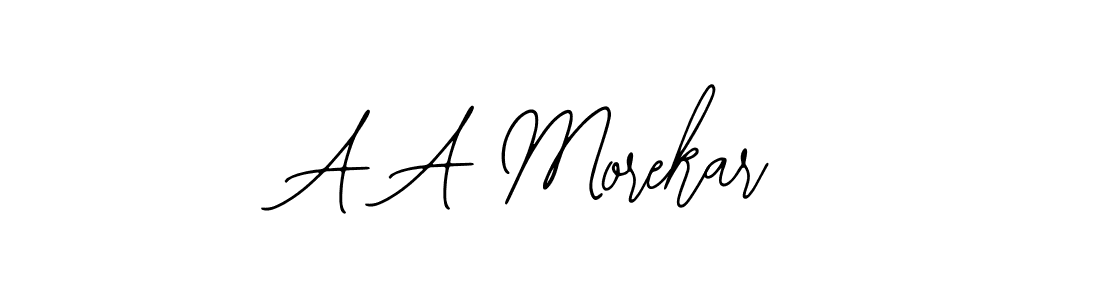 if you are searching for the best signature style for your name A A Morekar. so please give up your signature search. here we have designed multiple signature styles  using Bearetta-2O07w. A A Morekar signature style 12 images and pictures png