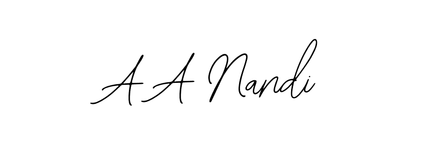 You should practise on your own different ways (Bearetta-2O07w) to write your name (A A Nandi) in signature. don't let someone else do it for you. A A Nandi signature style 12 images and pictures png