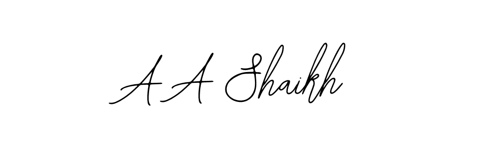 How to make A A Shaikh name signature. Use Bearetta-2O07w style for creating short signs online. This is the latest handwritten sign. A A Shaikh signature style 12 images and pictures png