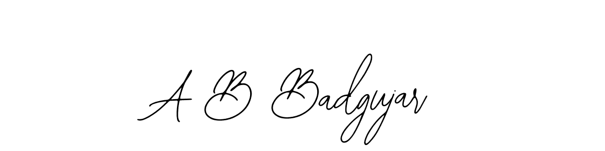 Make a beautiful signature design for name A B Badgujar. With this signature (Bearetta-2O07w) style, you can create a handwritten signature for free. A B Badgujar signature style 12 images and pictures png
