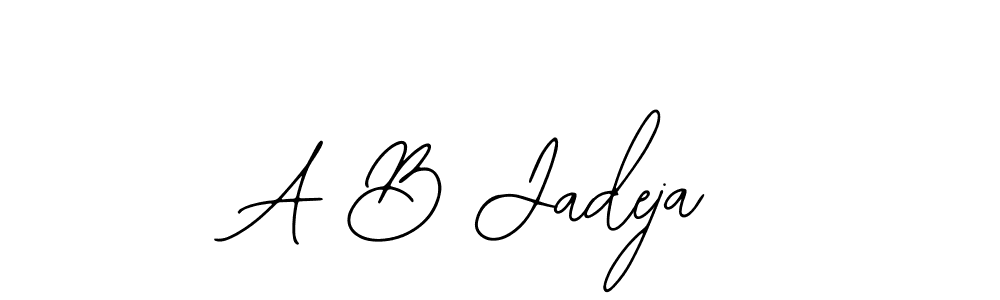 How to make A B Jadeja name signature. Use Bearetta-2O07w style for creating short signs online. This is the latest handwritten sign. A B Jadeja signature style 12 images and pictures png