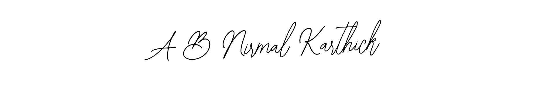 Also we have A B Nirmal Karthick name is the best signature style. Create professional handwritten signature collection using Bearetta-2O07w autograph style. A B Nirmal Karthick signature style 12 images and pictures png