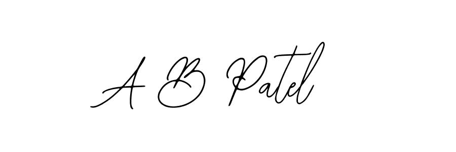 How to make A B Patel name signature. Use Bearetta-2O07w style for creating short signs online. This is the latest handwritten sign. A B Patel signature style 12 images and pictures png