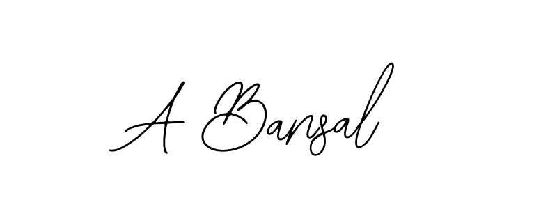 Design your own signature with our free online signature maker. With this signature software, you can create a handwritten (Bearetta-2O07w) signature for name A Bansal. A Bansal signature style 12 images and pictures png