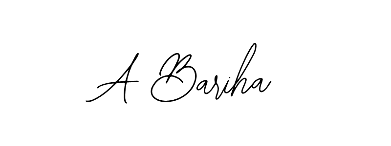 Use a signature maker to create a handwritten signature online. With this signature software, you can design (Bearetta-2O07w) your own signature for name A Bariha. A Bariha signature style 12 images and pictures png