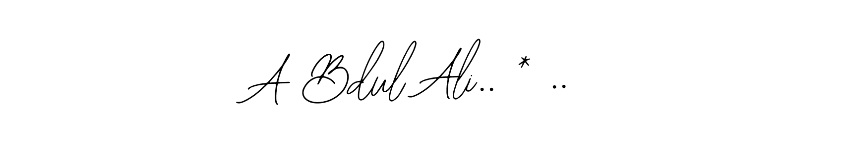 You should practise on your own different ways (Bearetta-2O07w) to write your name (A Bdul Ali.. * ..) in signature. don't let someone else do it for you. A Bdul Ali.. * .. signature style 12 images and pictures png