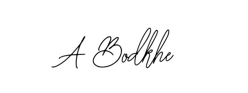 The best way (Bearetta-2O07w) to make a short signature is to pick only two or three words in your name. The name A Bodkhe include a total of six letters. For converting this name. A Bodkhe signature style 12 images and pictures png